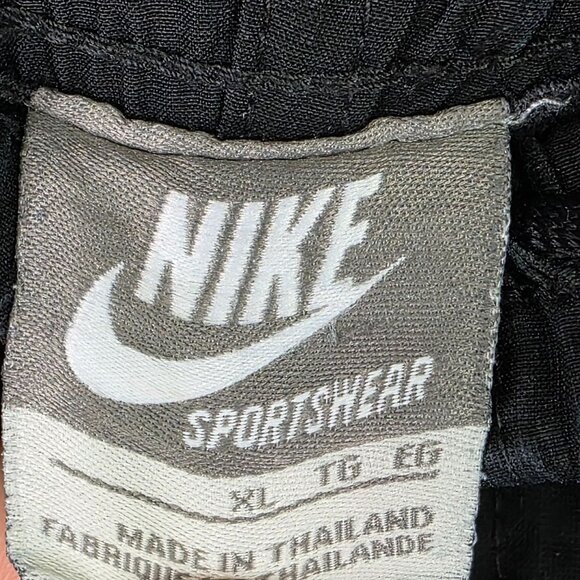 Mens Nike Y2K Sportswear Black Track Pants Zip Sides Drawstring Elastic Size XL - Picture 3 of 13